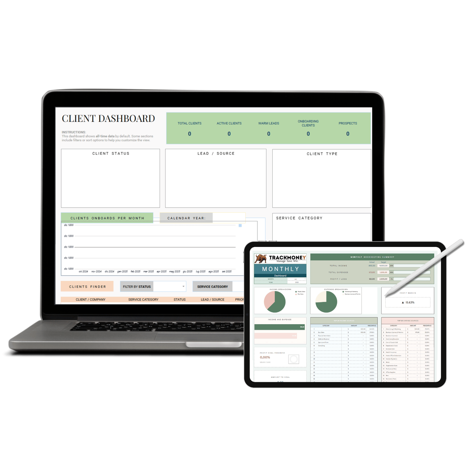 TrackMoney Pro: Client & Bookkeping Manager